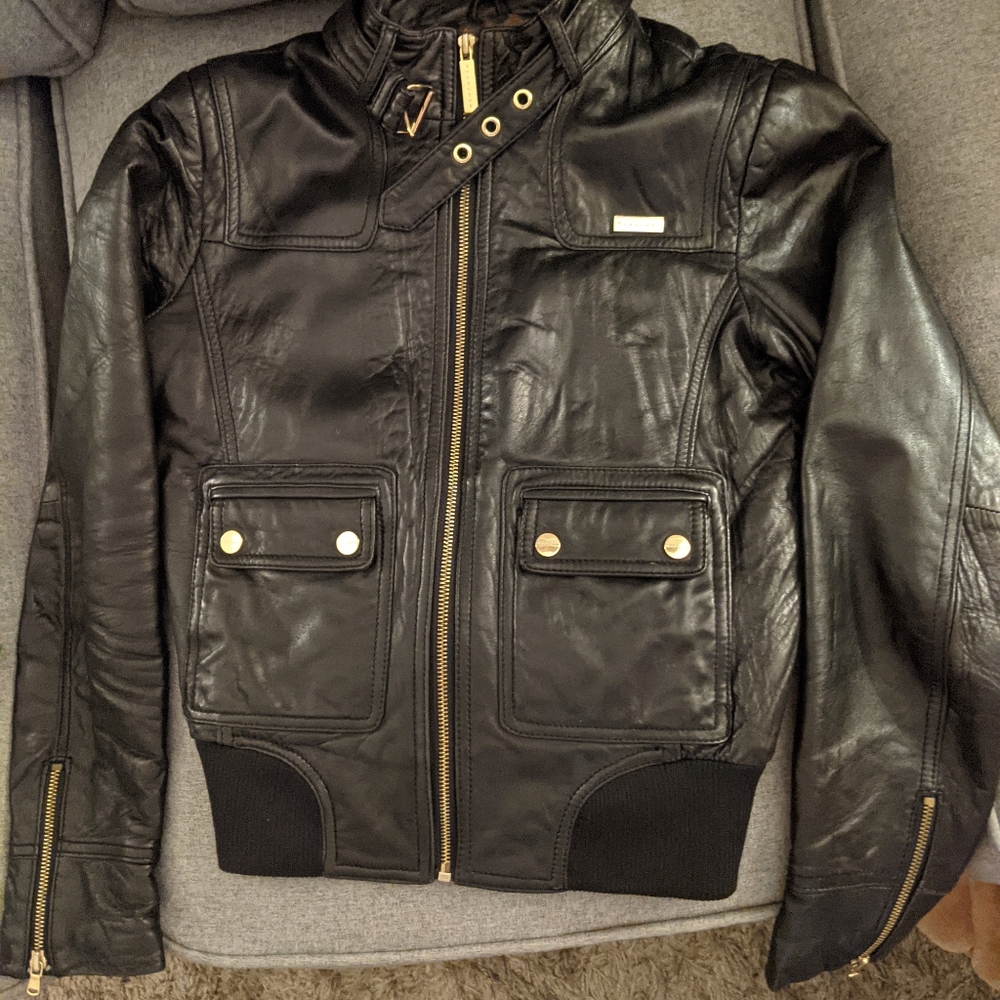 Black leather jacket